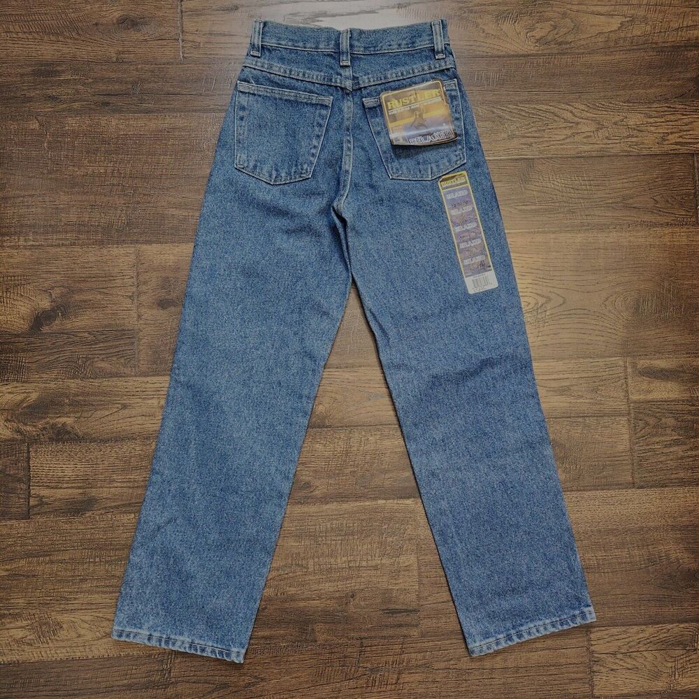 NWD Rustler Relaxed Boys Size 12 Slim Straight Leg Durable Denim Blue Jeans